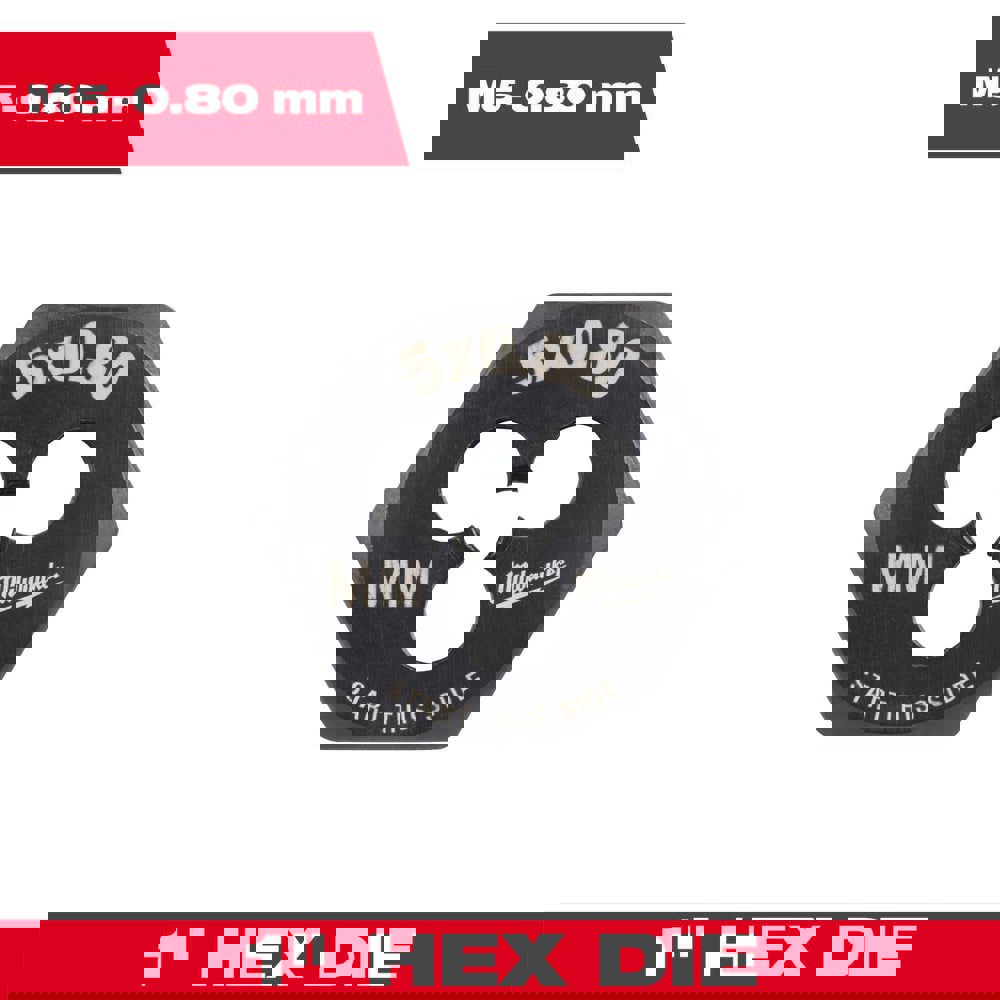 Hex Rethreading Dies; Thread Size (mm): M5x0.8 ; Material: Carbon Steel ; Thread Direction: Right Hand ; Thread Standard: Metric Coarse ; Series: Hex-LOK ; Hex Size (Decimal Inch): 1.0000